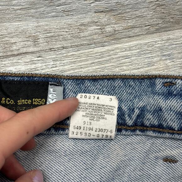 Vintage 90s Levis Silver Tab Lean Blue Womens 32" High Rise Cutoff‎ Shorts USA - Picture 5 of 10
